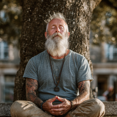 Інструктор йоги працює з літніми людьми